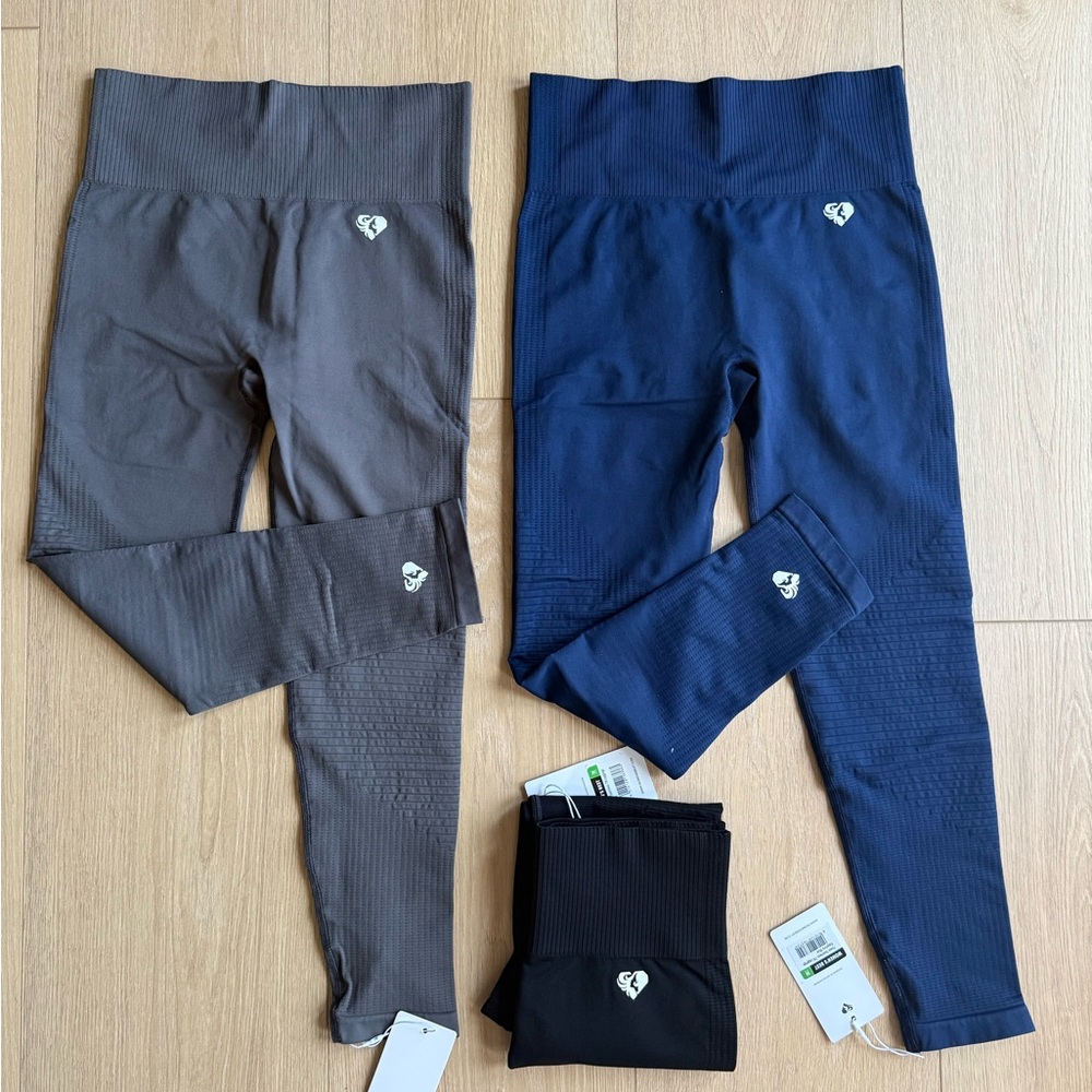 Stylish Women's Ankle-Length Pants - Gray, Blue, and Black